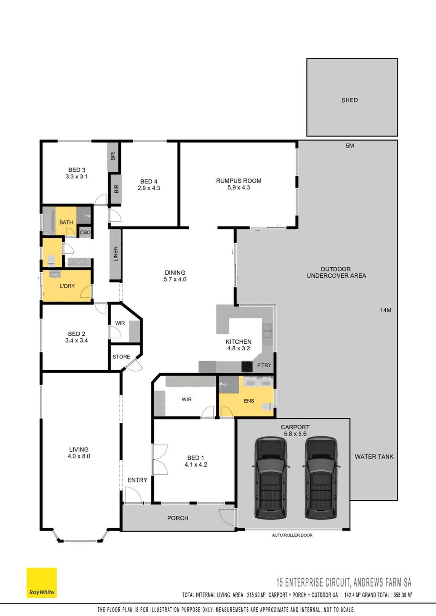 Floorplan of Homely house listing, 15 Enterprise Circuit, Andrews Farm SA 5114