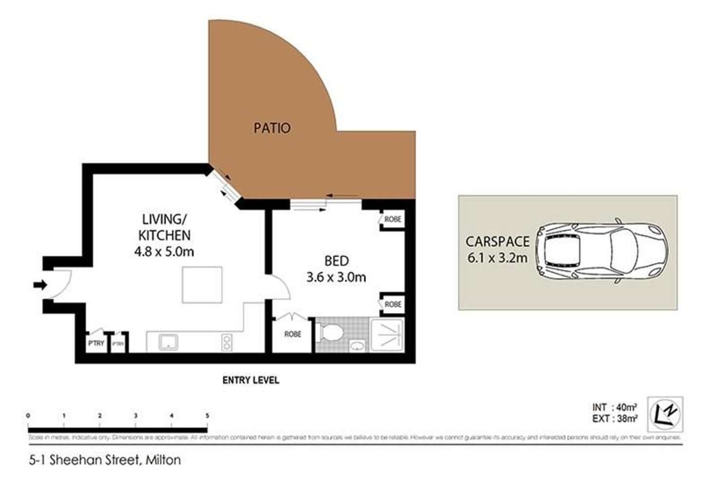 Floorplan of Homely apartment listing, 5/1 Sheehan Street, Milton QLD 4064