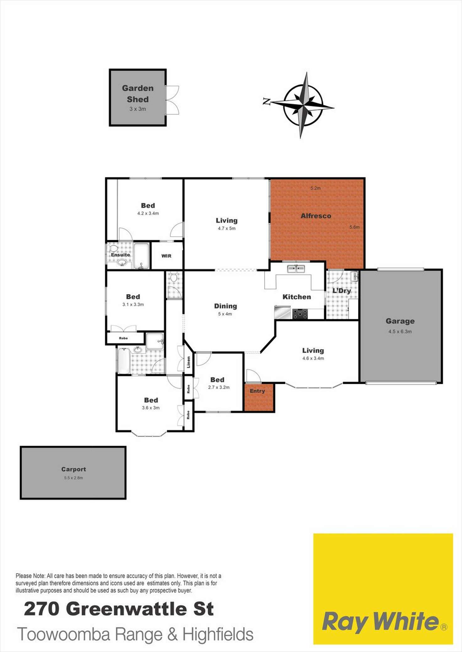 Floorplan of Homely house listing, 270 Greenwattle Street, Wilsonton Heights QLD 4350
