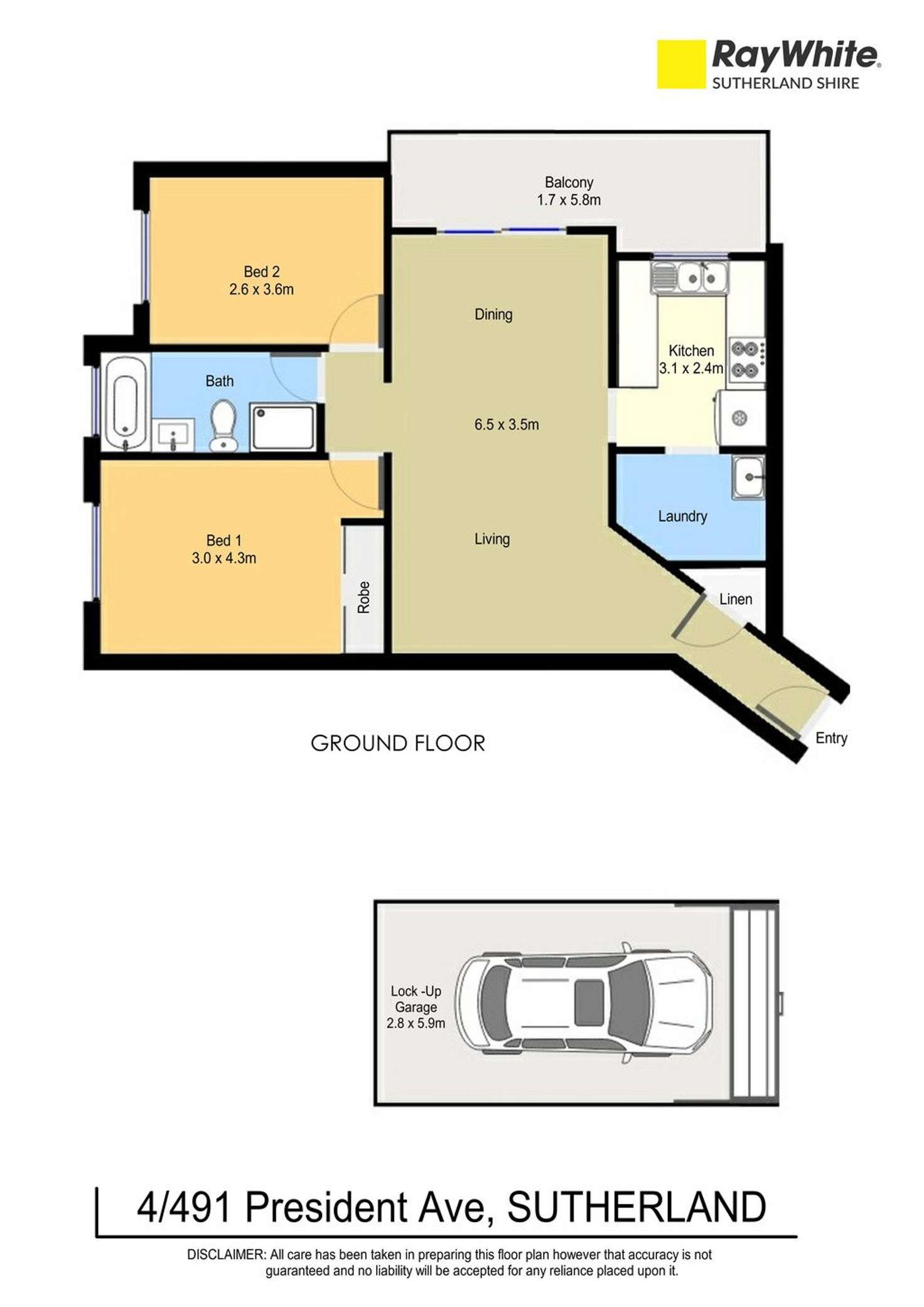 Floorplan of Homely apartment listing, 4/491 President Avenue, Sutherland NSW 2232