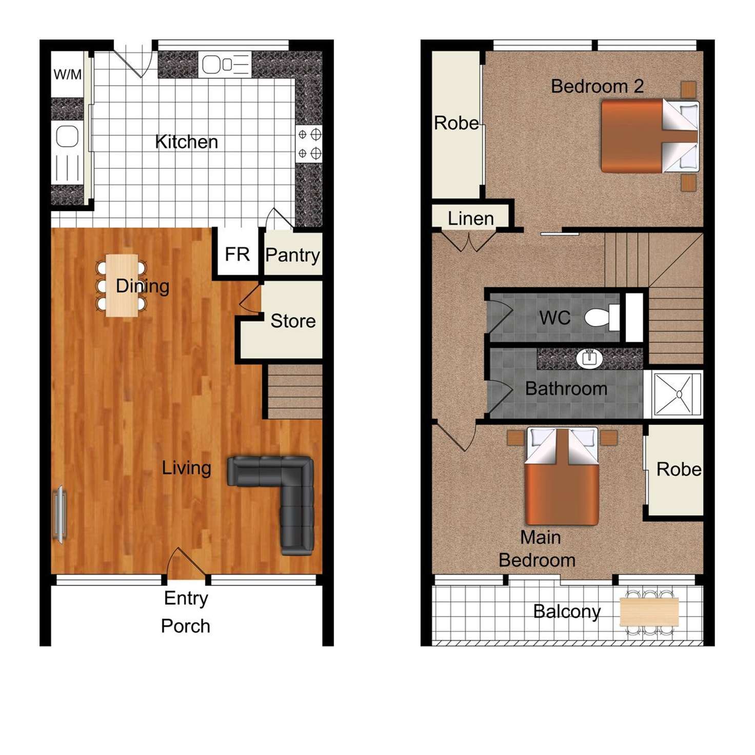 Floorplan of Homely townhouse listing, 4/14 Central Street, Labrador QLD 4215