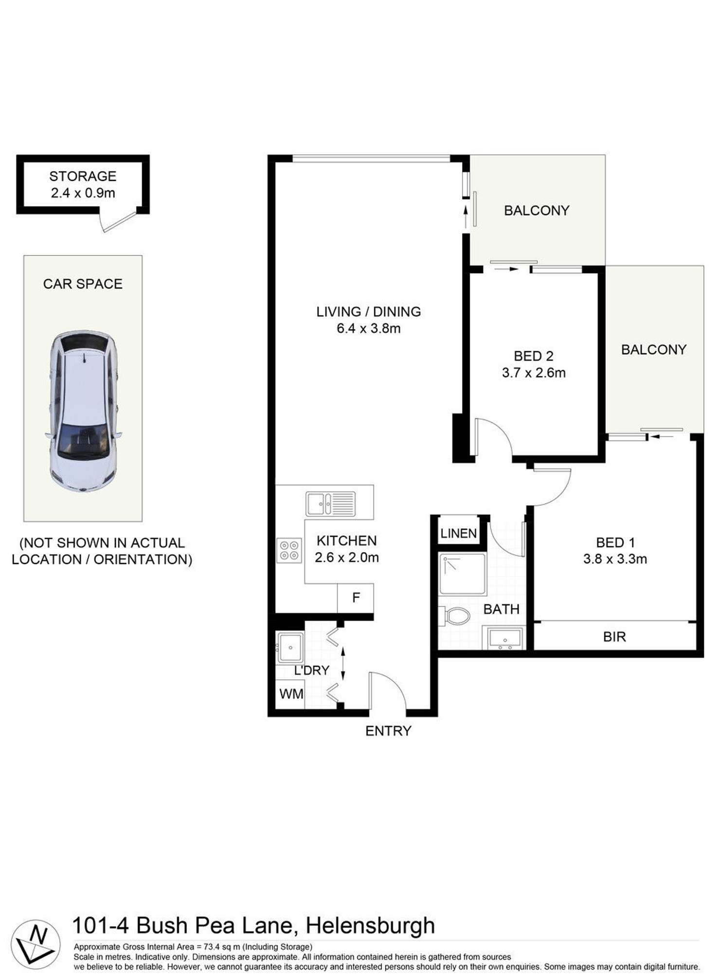 Floorplan of Homely unit listing, 101/4 Bush Pea Lane, Helensburgh NSW 2508