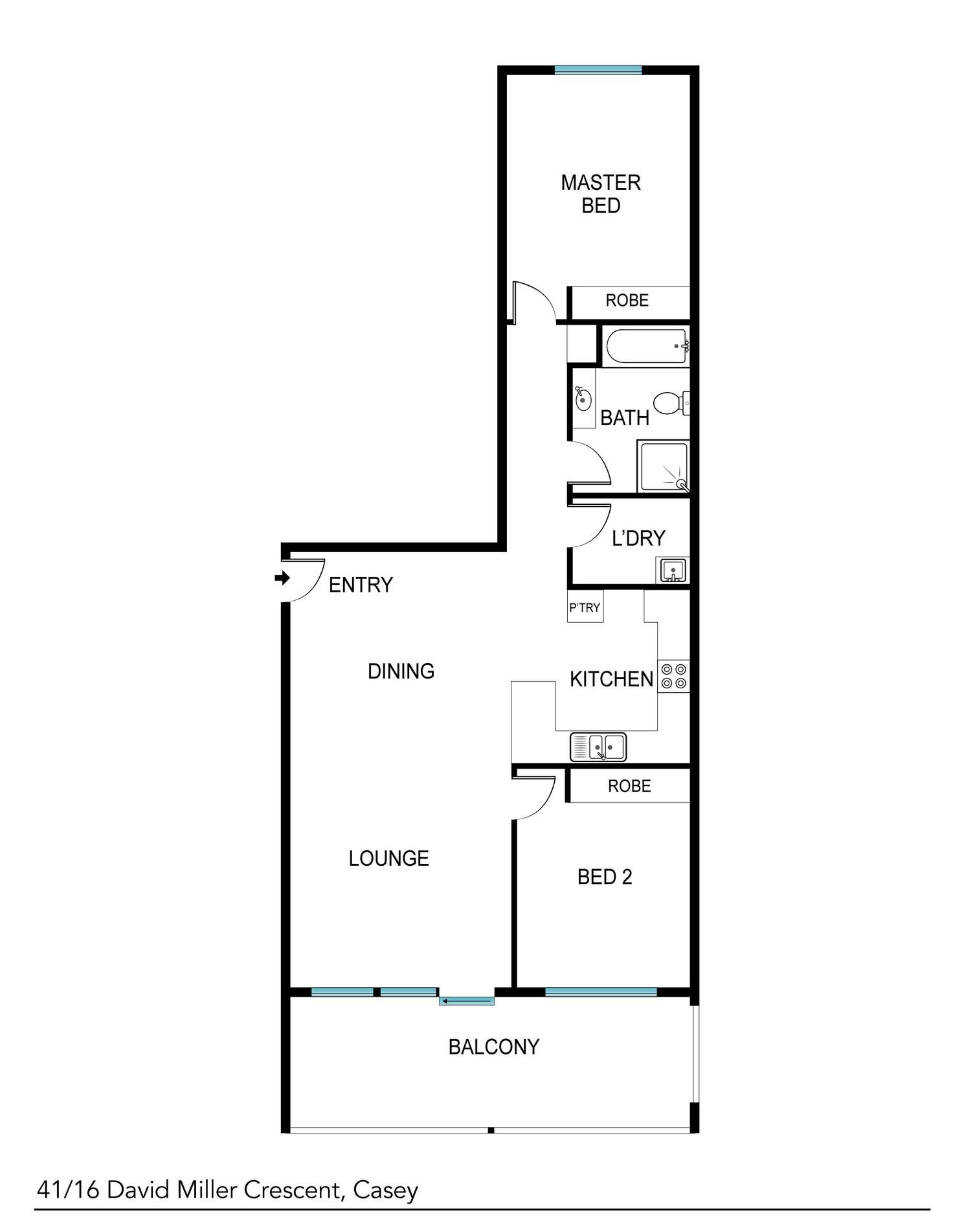 Floorplan of Homely unit listing, 41/16 David Miller Crescent, Casey ACT 2913