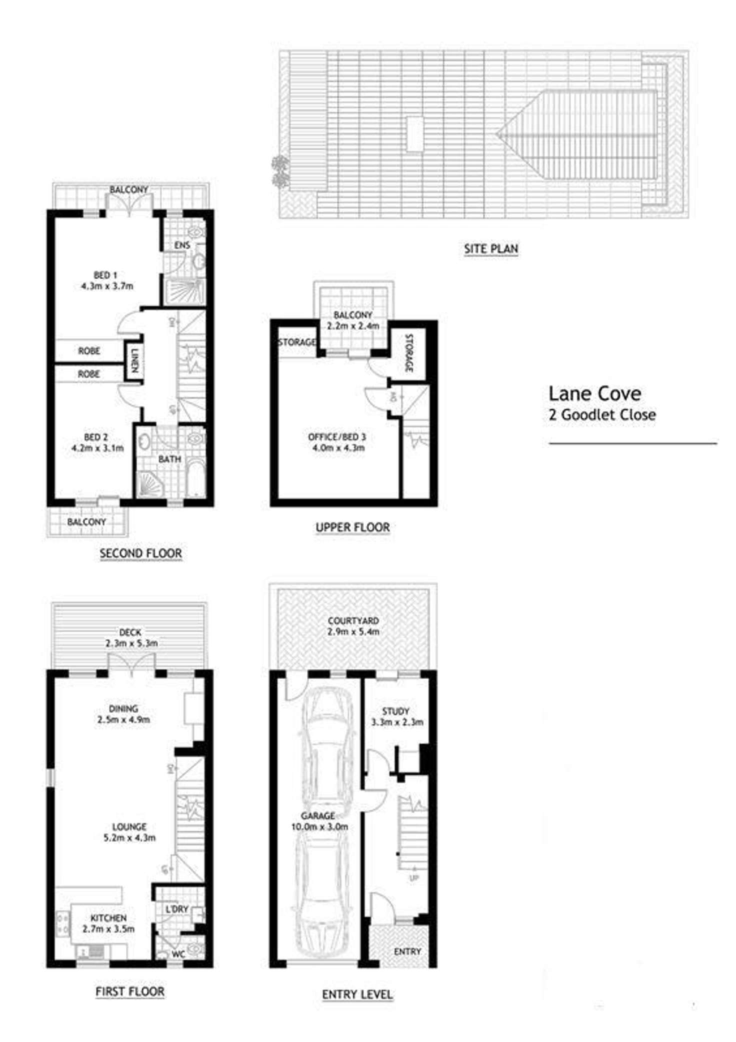 Floorplan of Homely townhouse listing, 2 Goodlet Close, Lane Cove NSW 2066