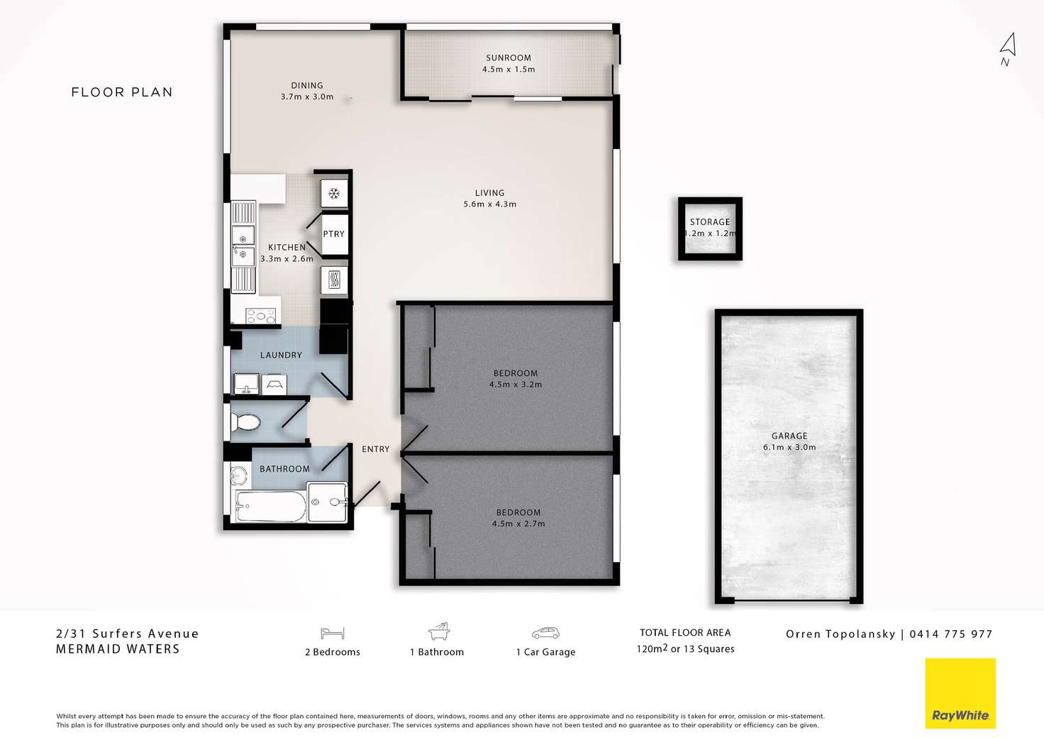 Floorplan of Homely unit listing, 2/31 Surfers Avenue, Mermaid Waters QLD 4218