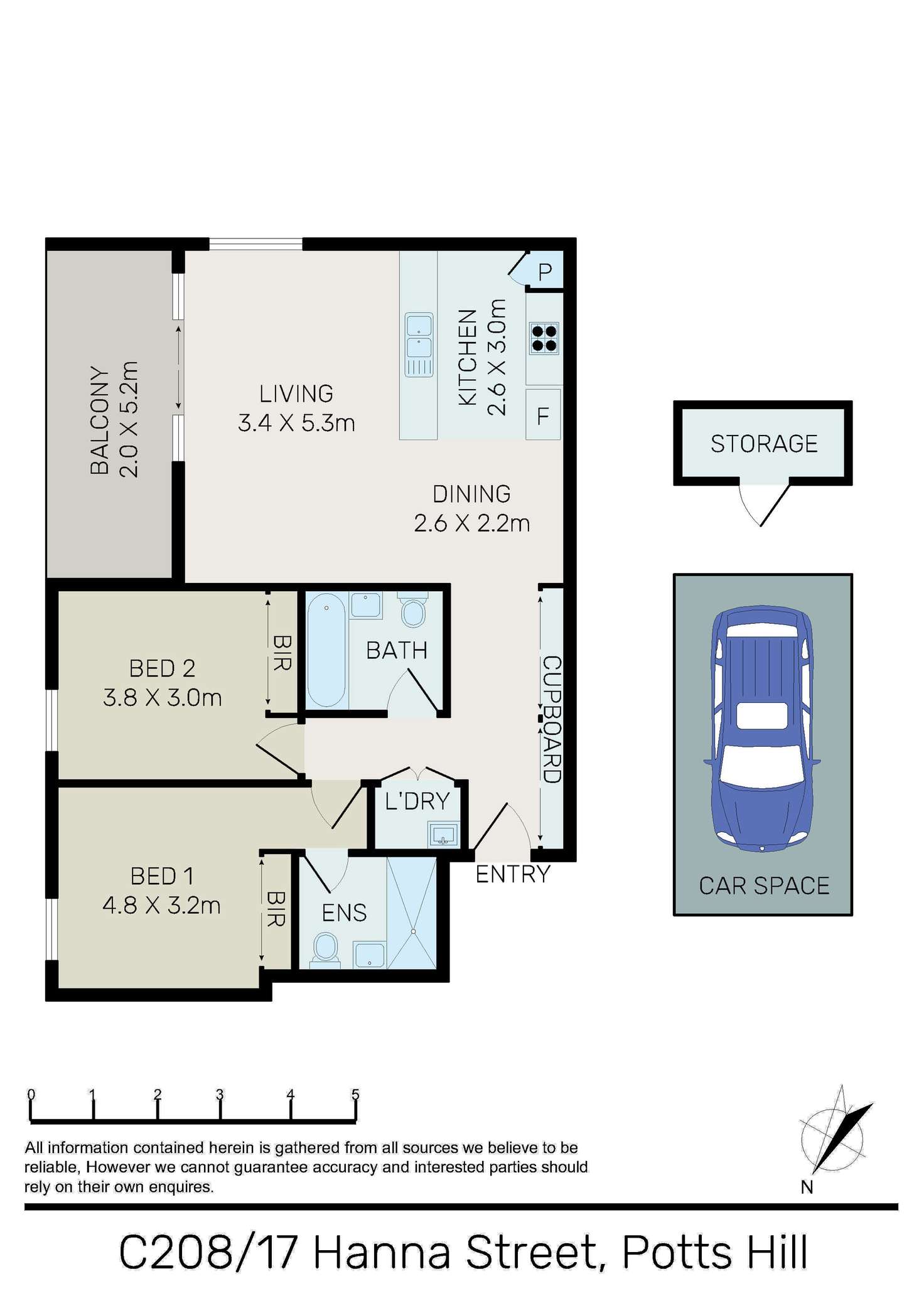 Floorplan of Homely unit listing, C208/17 Hanna Street, Potts Hill NSW 2143