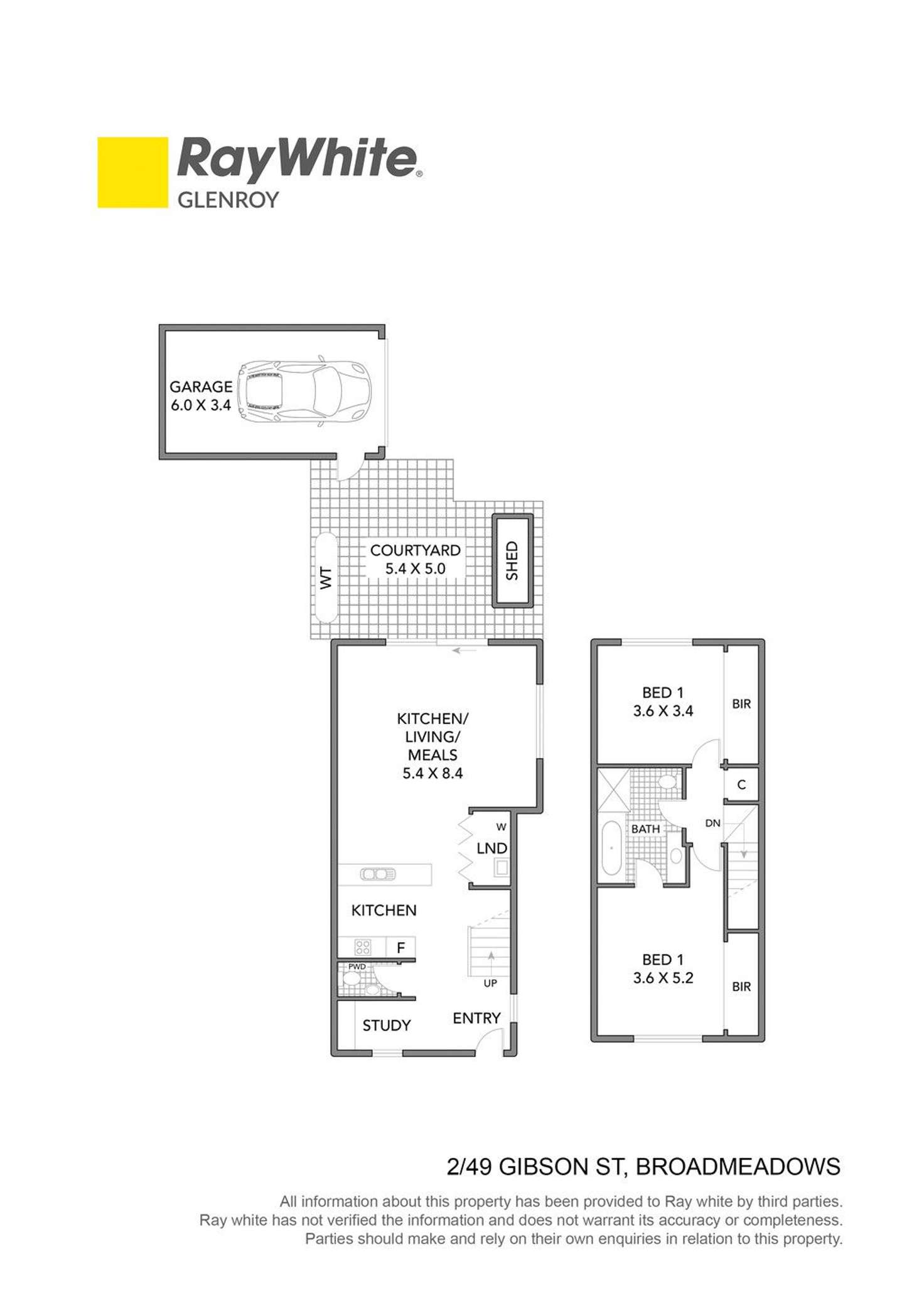 Floorplan of Homely townhouse listing, 2/49-51 Gibson Street, Broadmeadows VIC 3047