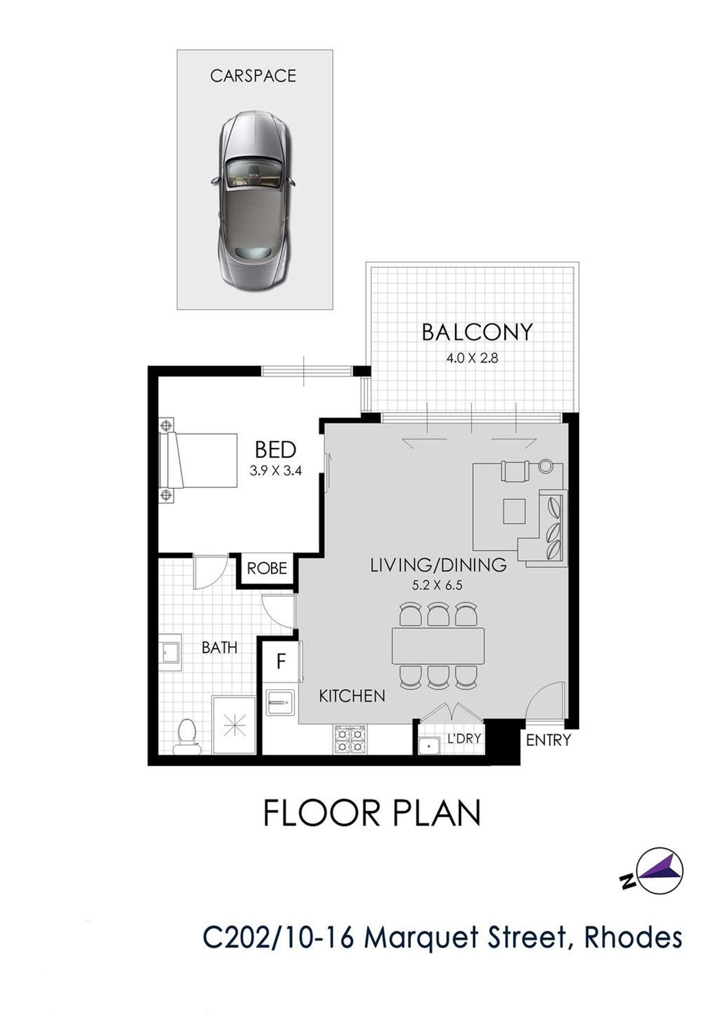 Floorplan of Homely apartment listing, 202C/10-16 Marquet Street, Rhodes NSW 2138