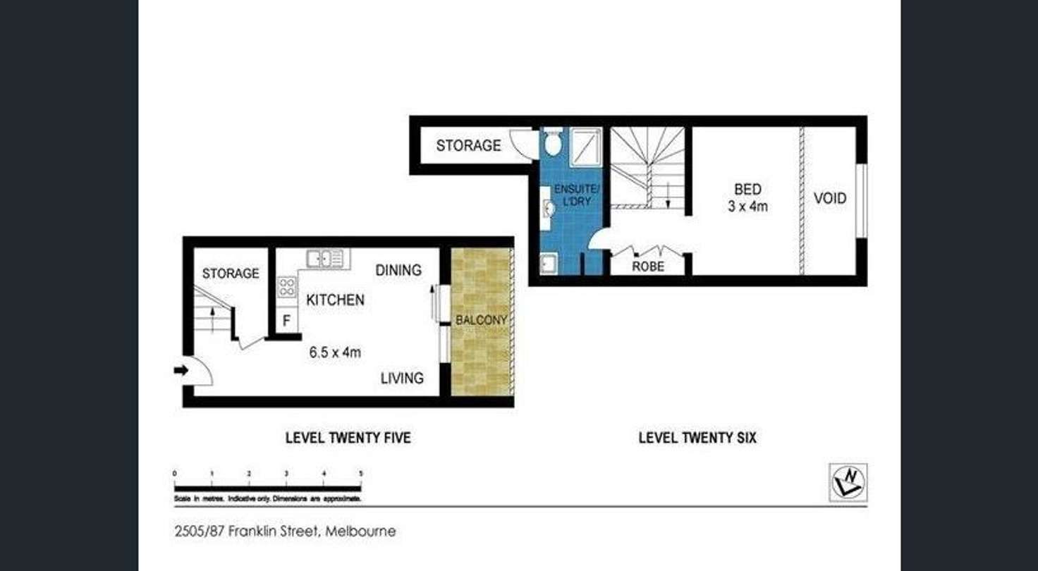 Floorplan of Homely apartment listing, 2505/87 Franklin Street, Melbourne VIC 3000