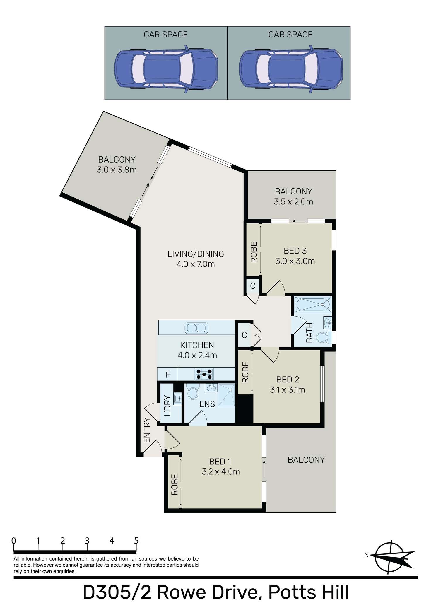 Floorplan of Homely unit listing, D305/2 Rowe Drive, Potts Hill NSW 2143