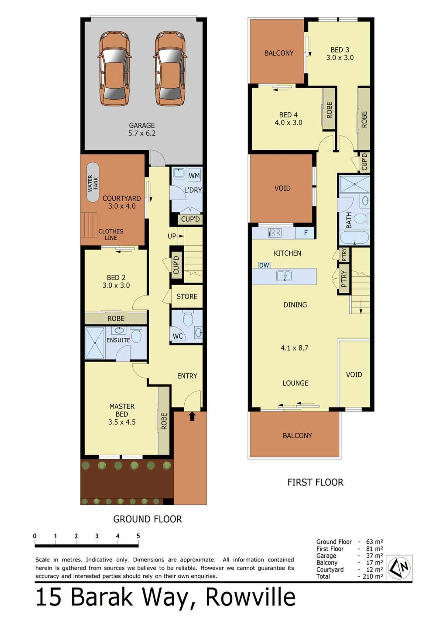 Floorplan of Homely townhouse listing, 15 Barak Way, Rowville VIC 3178