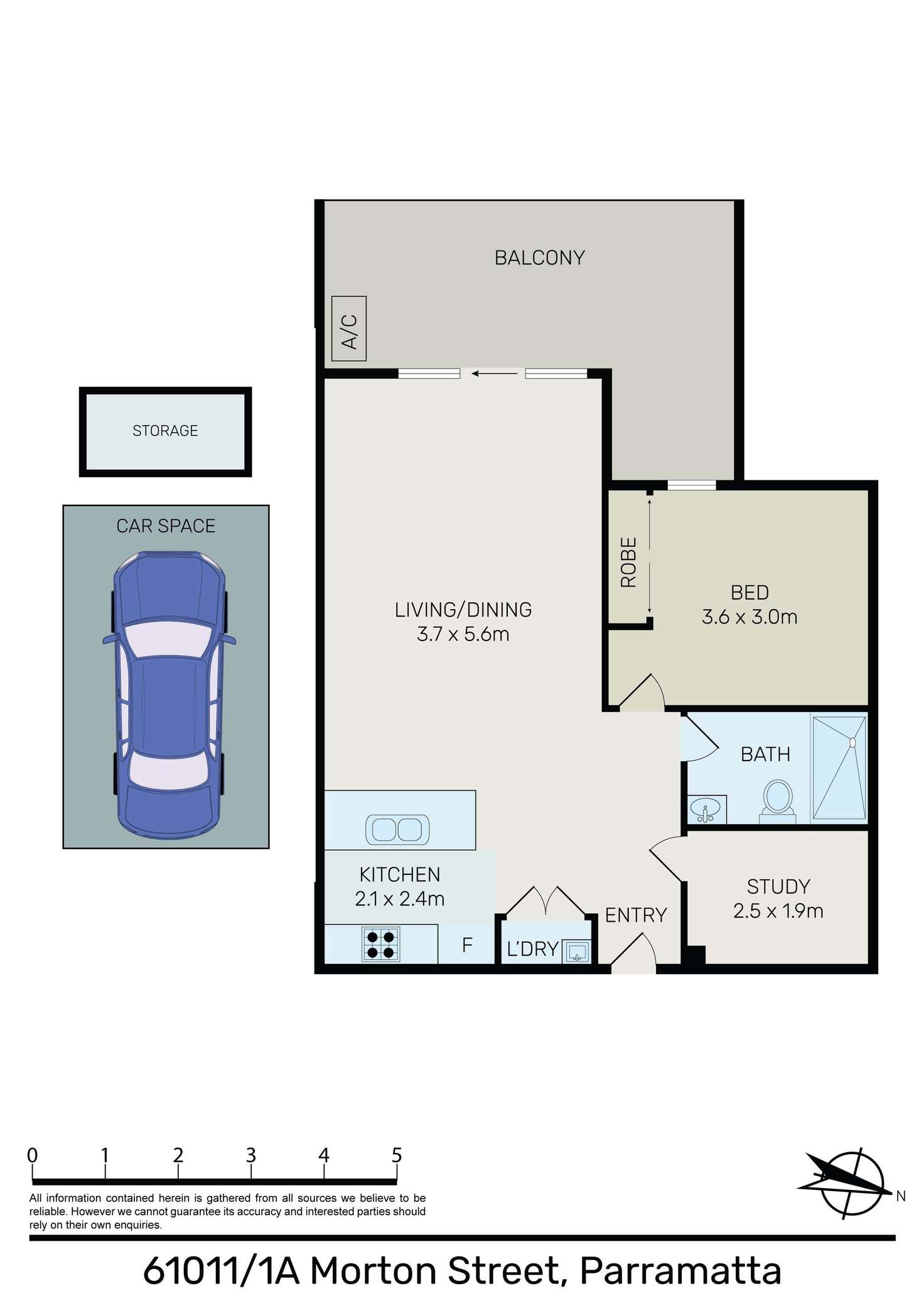 Floorplan of Homely apartment listing, 61011/1A Morton Street, Parramatta NSW 2150
