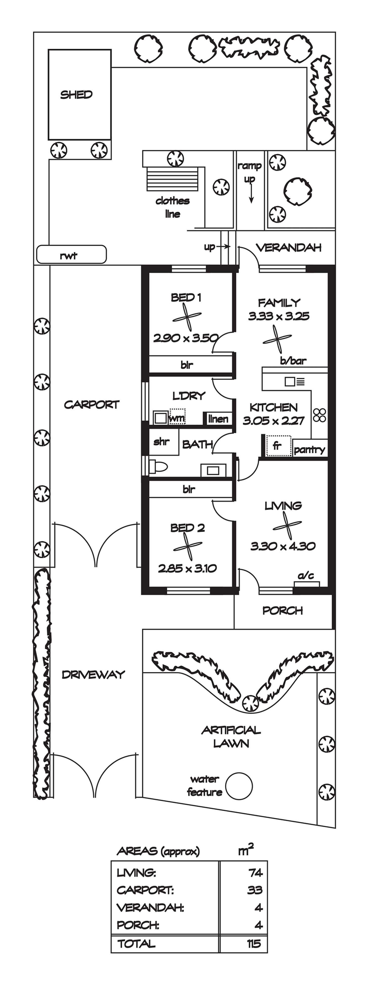 Floorplan of Homely house listing, 1/8 Grateley Street, Elizabeth Grove SA 5112