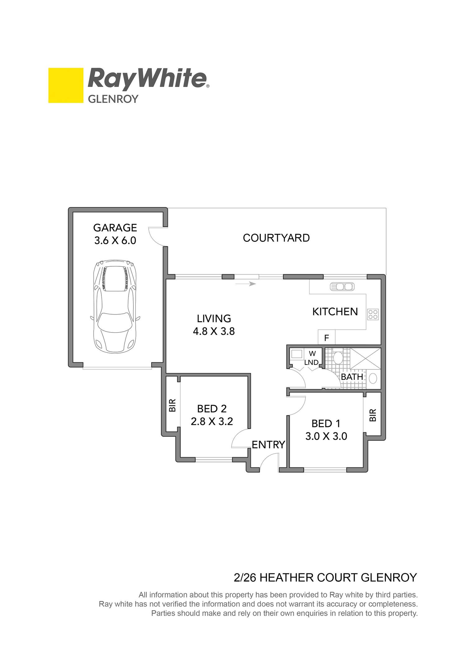 Floorplan of Homely unit listing, 2/26 Heather Court, Glenroy VIC 3046
