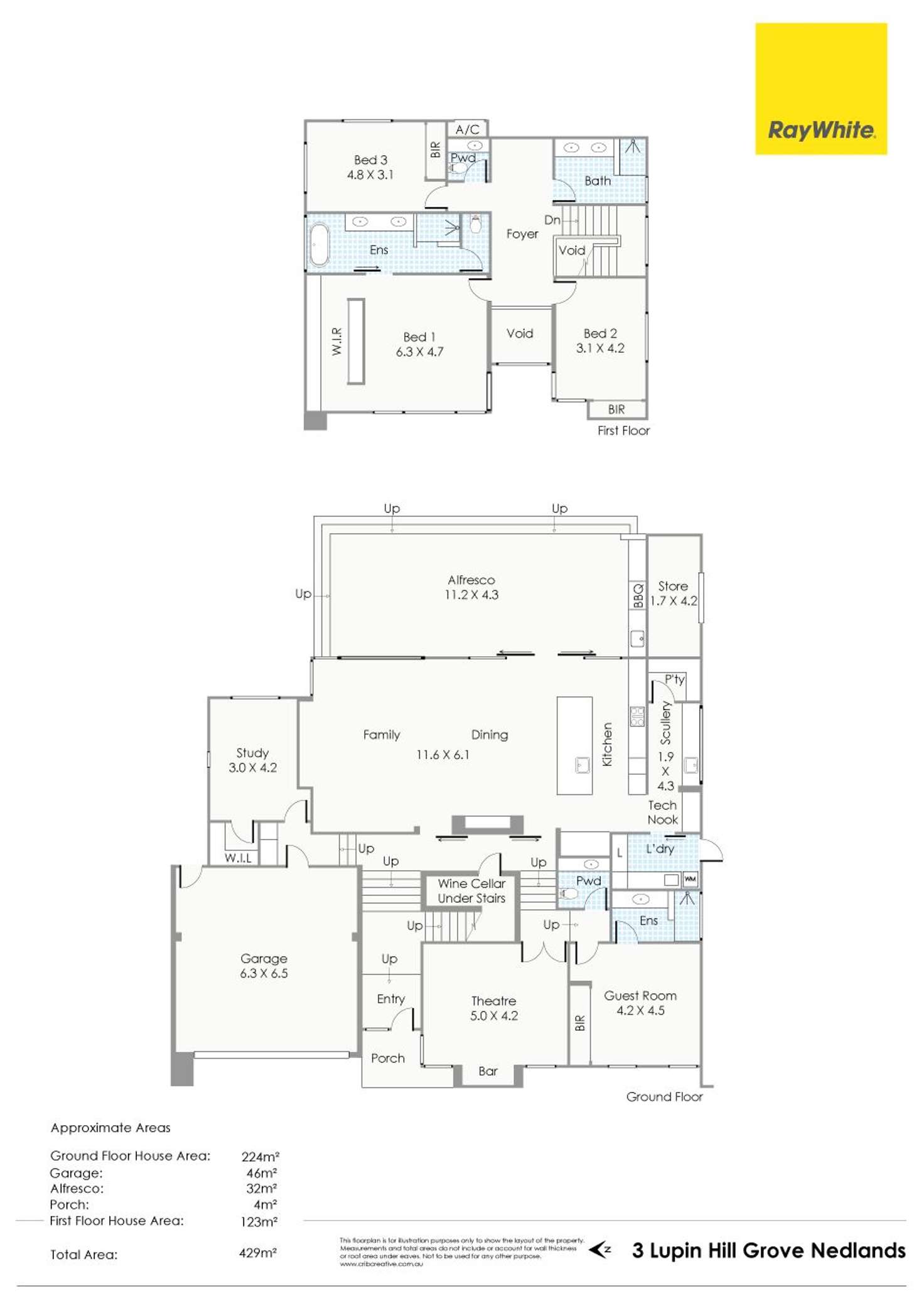 Floorplan of Homely house listing, 3 Lupin Hill Grove, Nedlands WA 6009