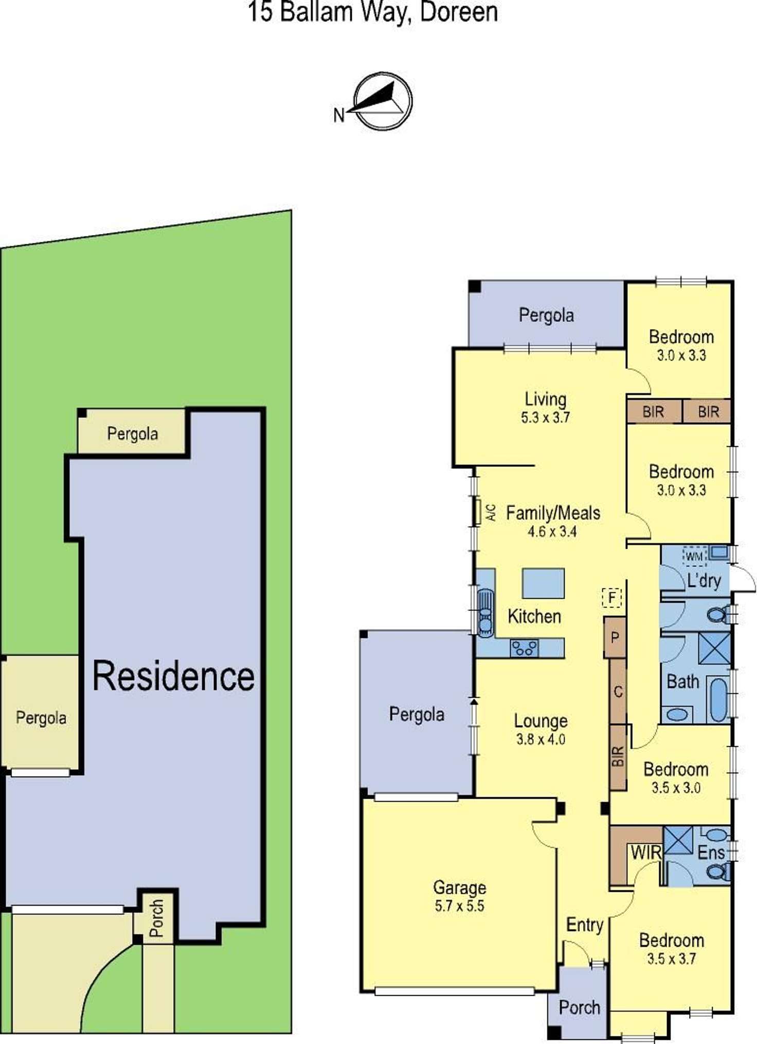 Floorplan of Homely house listing, 15 Ballam Way, Doreen VIC 3754