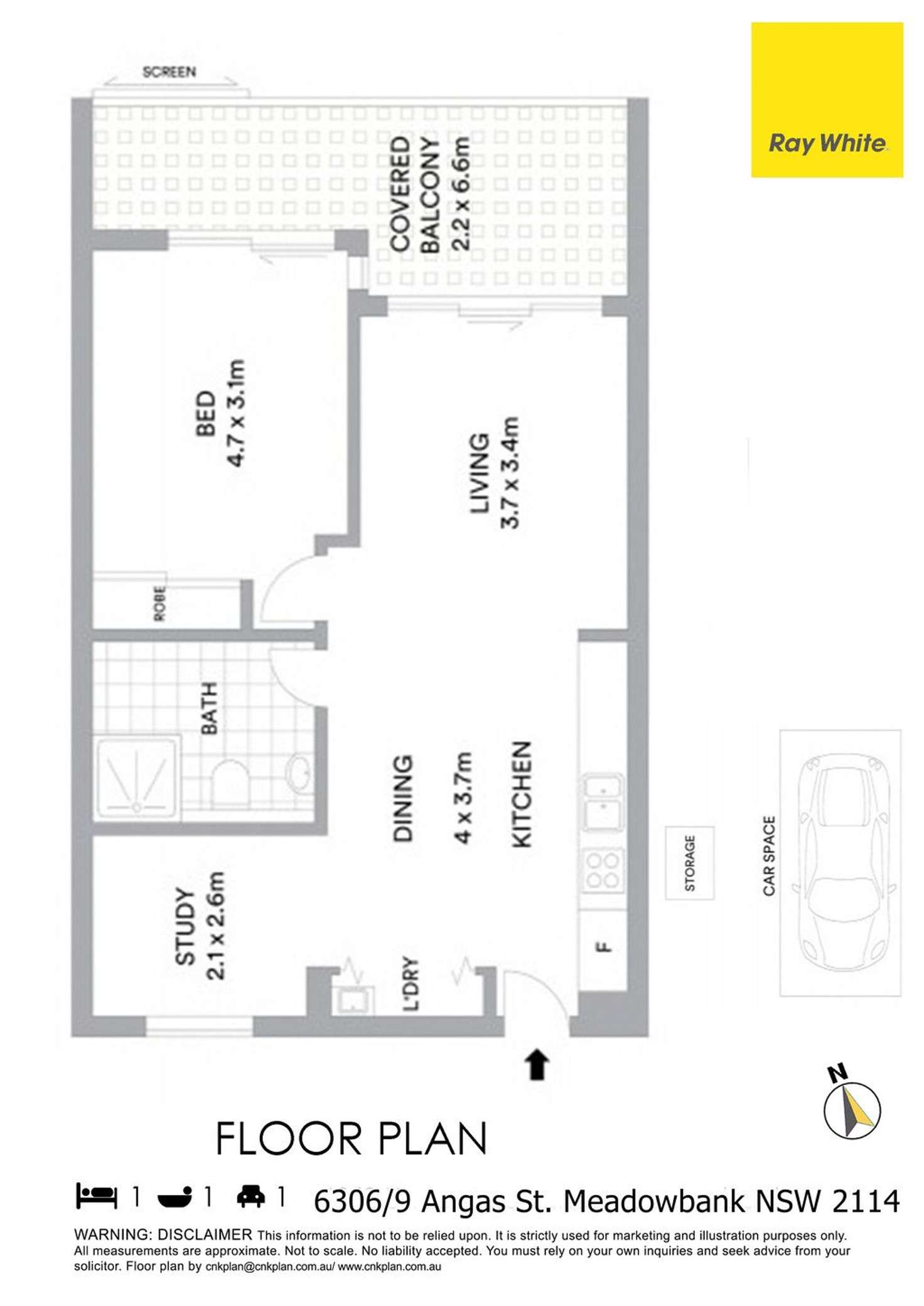 Floorplan of Homely apartment listing, 6306 9 Angas Street, Meadowbank NSW 2114