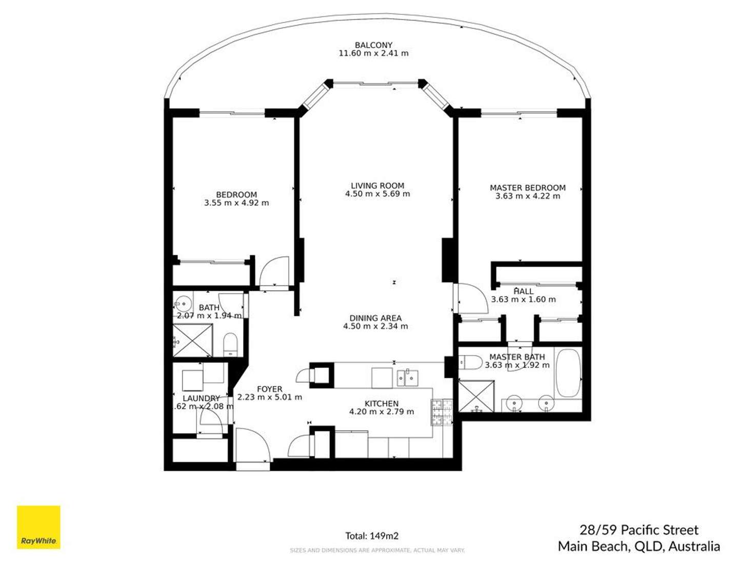 Floorplan of Homely apartment listing, 28/59 Pacific Street, Main Beach QLD 4217