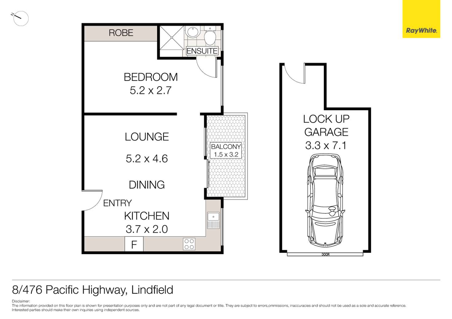 Floorplan of Homely unit listing, 8/476 Pacific Highway (rear of the block), Lindfield NSW 2070