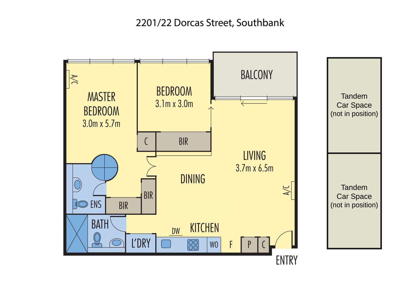 Floorplan of Homely apartment listing, 2201/22 Dorcas Street, Southbank VIC 3006