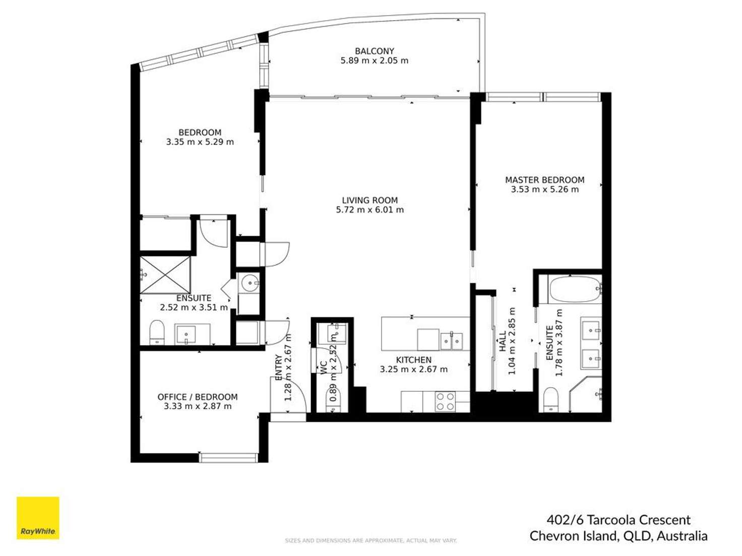 Floorplan of Homely apartment listing, 402/6 Tarcoola Crescent, Chevron Island QLD 4217