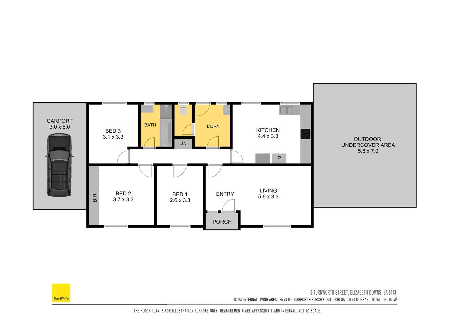 Floorplan of Homely house listing, 5 Turnworth Street, Elizabeth Downs SA 5113