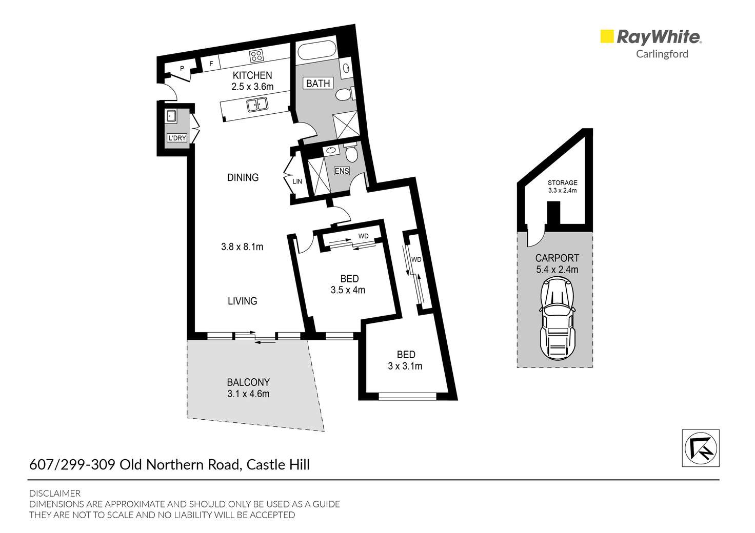 Floorplan of Homely apartment listing, 607/299-309 Old Northern Road, Castle Hill NSW 2154