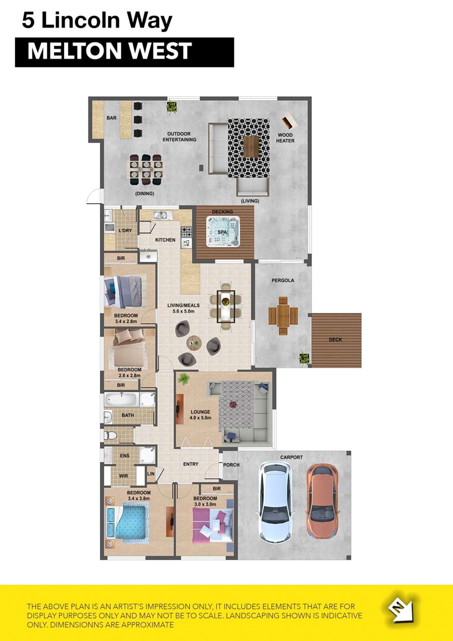 Floorplan of Homely house listing, 5 Lincoln Way, Melton West VIC 3337