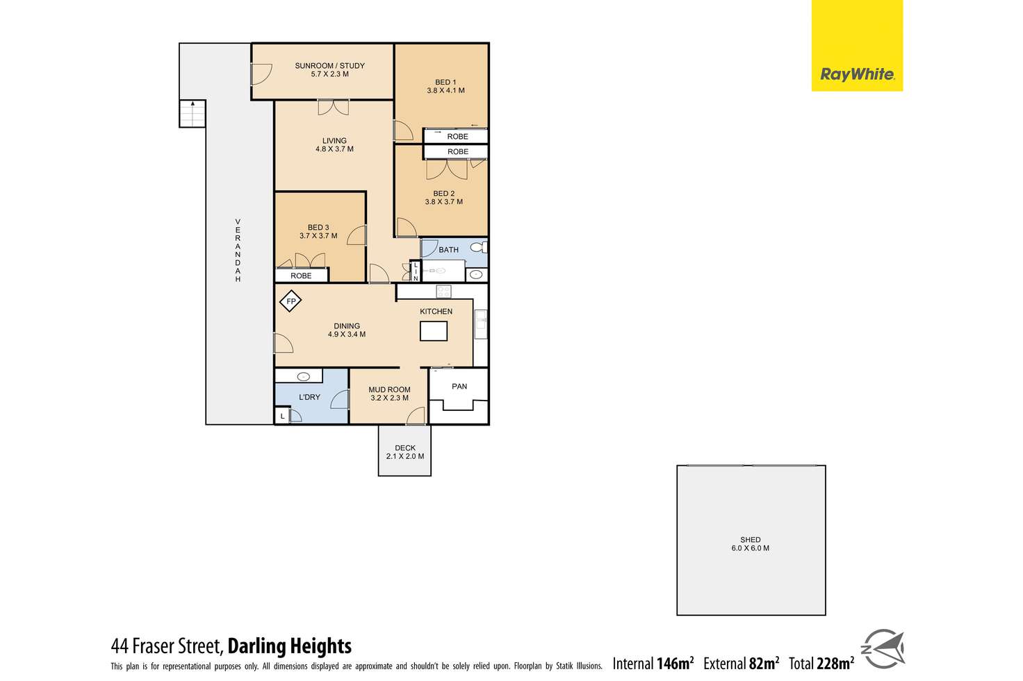 Floorplan of Homely house listing, 44 Fraser Street, Darling Heights QLD 4350