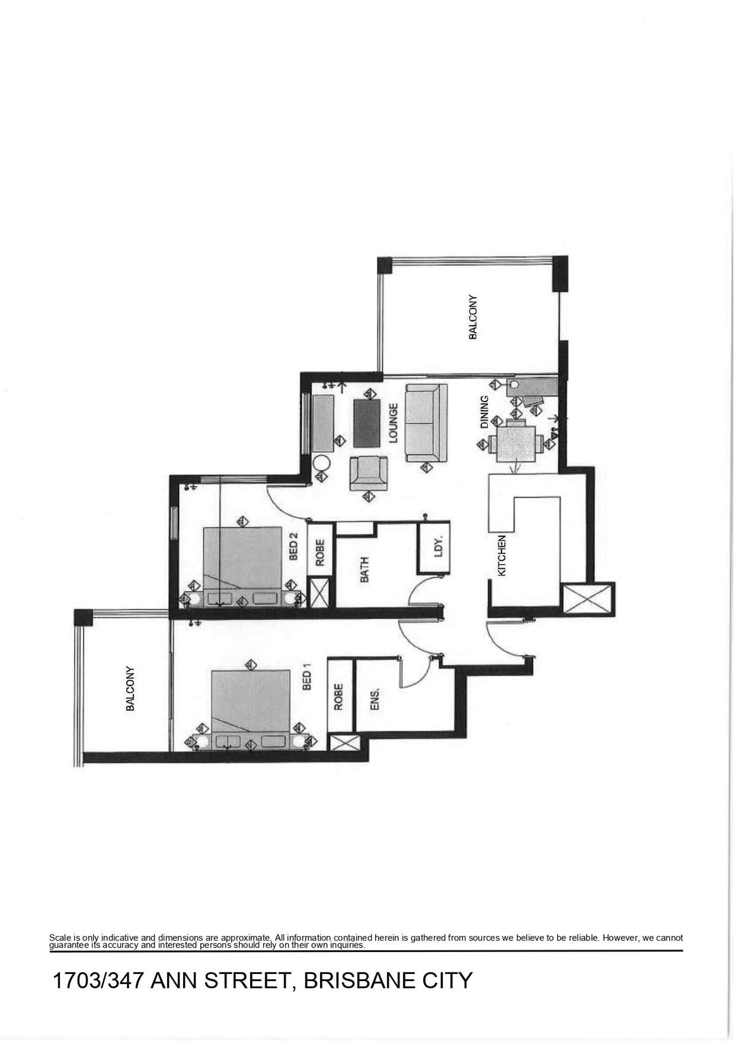 Floorplan of Homely unit listing, 1703/347 Ann Street, Brisbane City QLD 4000