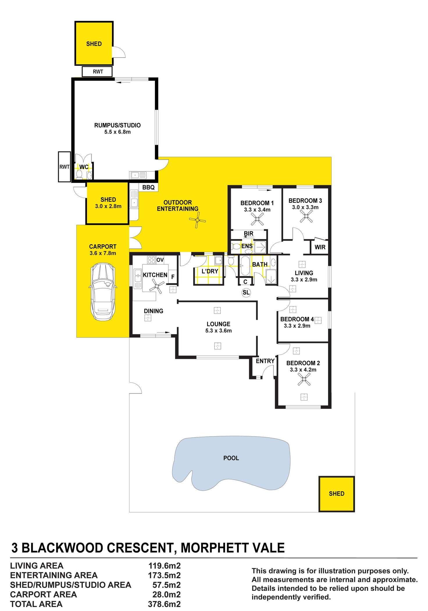 Floorplan of Homely house listing, 3 Blackwood Crescent, Morphett Vale SA 5162