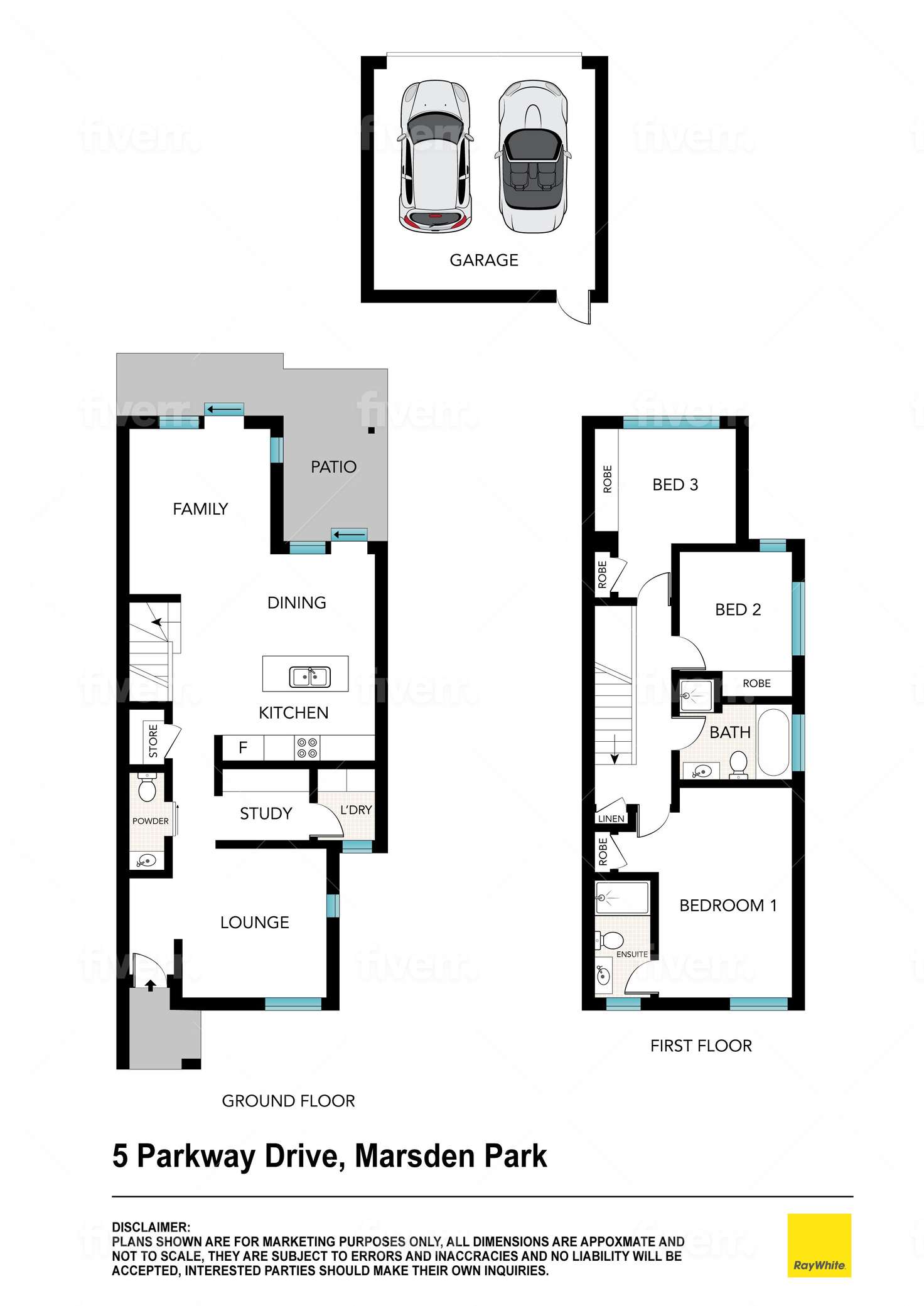 Floorplan of Homely townhouse listing, 5 Parkway Drive, Marsden Park NSW 2765