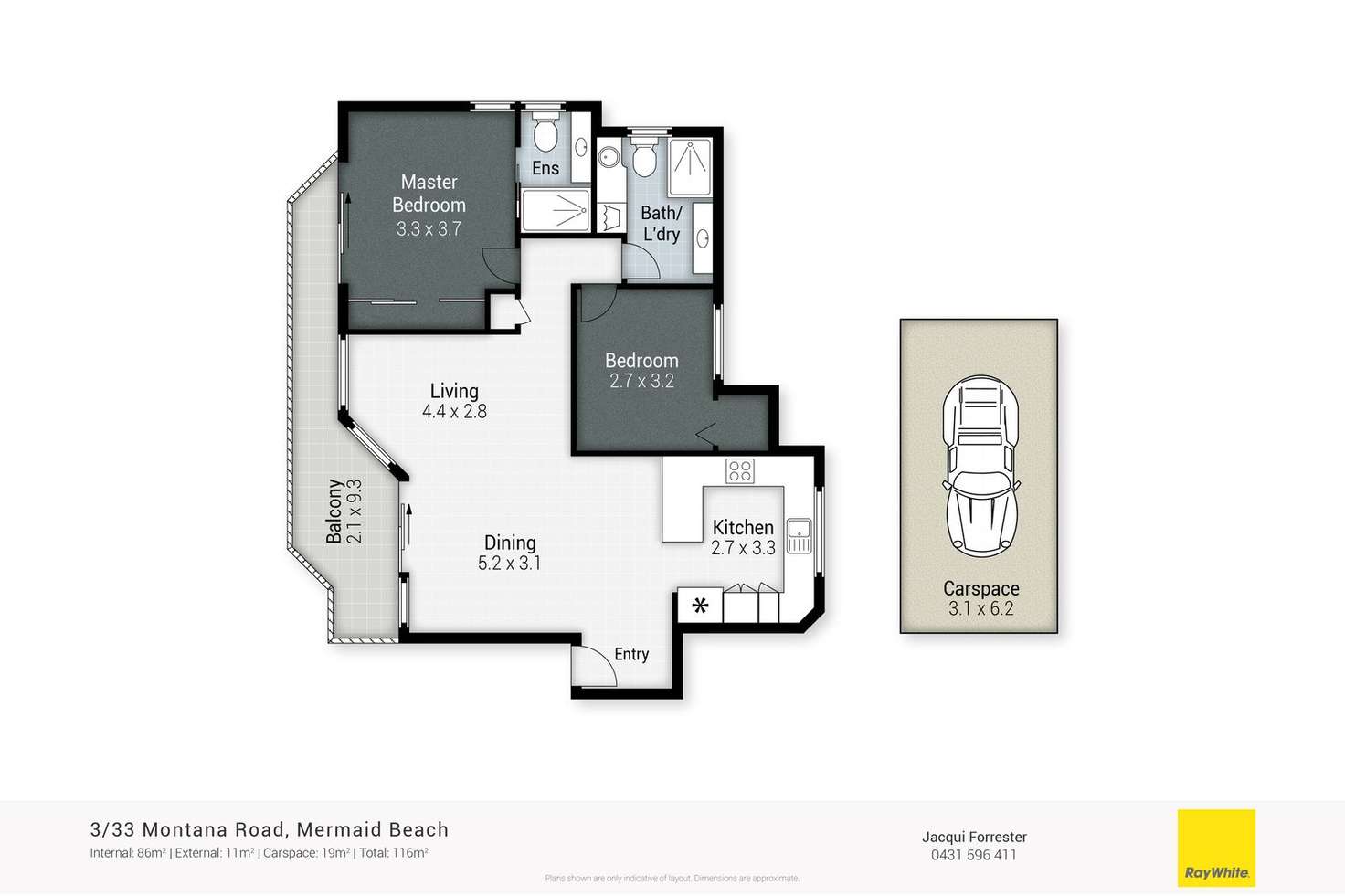 Floorplan of Homely unit listing, 3/33 Montana Road, Mermaid Beach QLD 4218