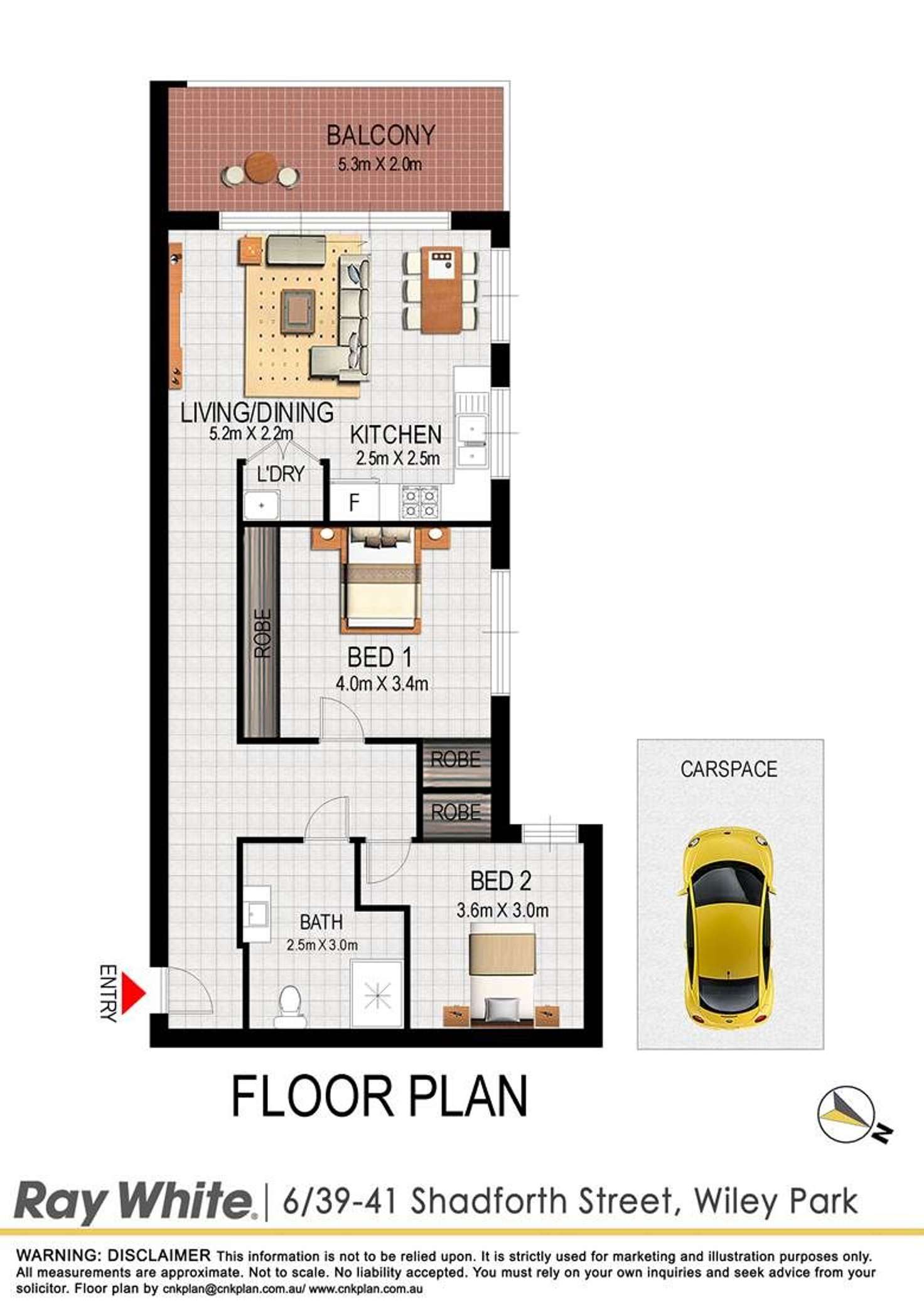 Floorplan of Homely unit listing, 6/39-41 Shadforth Street, Wiley Park NSW 2195