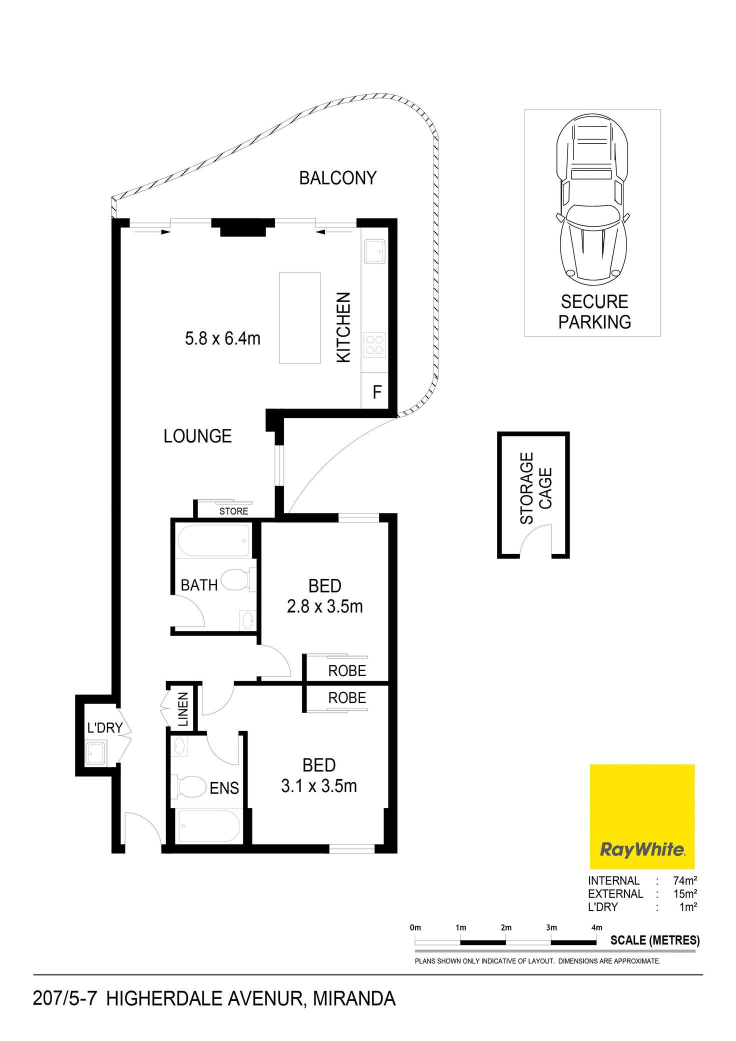 Floorplan of Homely apartment listing, 207/5-7 Higherdale Avenue, Miranda NSW 2228