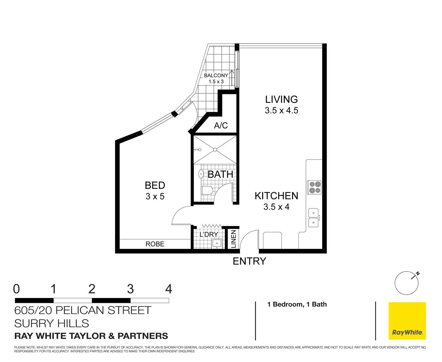 Floorplan of Homely apartment listing, 605/20 Pelican Street, Surry Hills NSW 2010