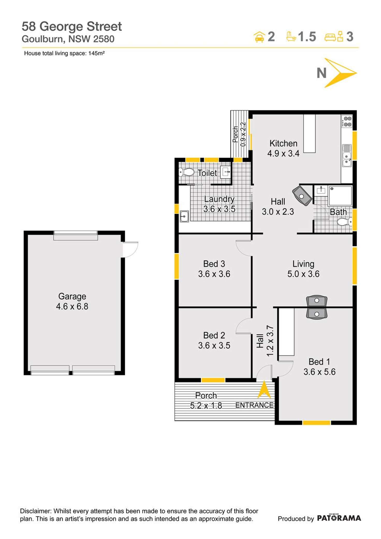 Floorplan of Homely house listing, 58 George Street, Goulburn NSW 2580