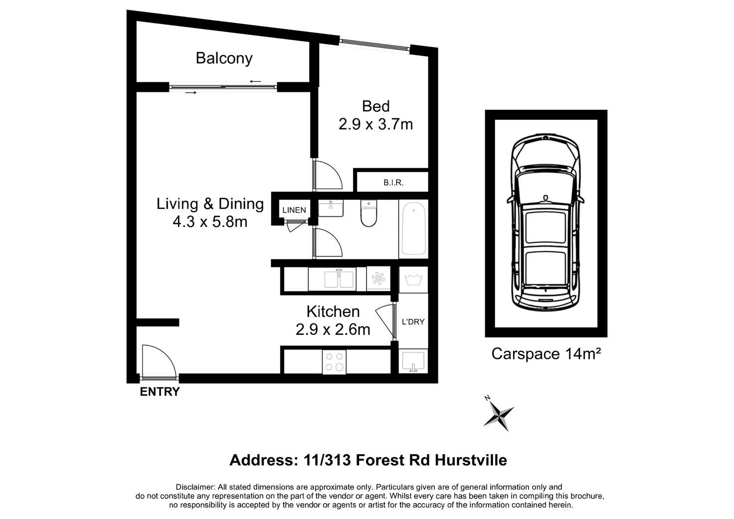 Floorplan of Homely unit listing, 11/313 Forest Road, Hurstville NSW 2220