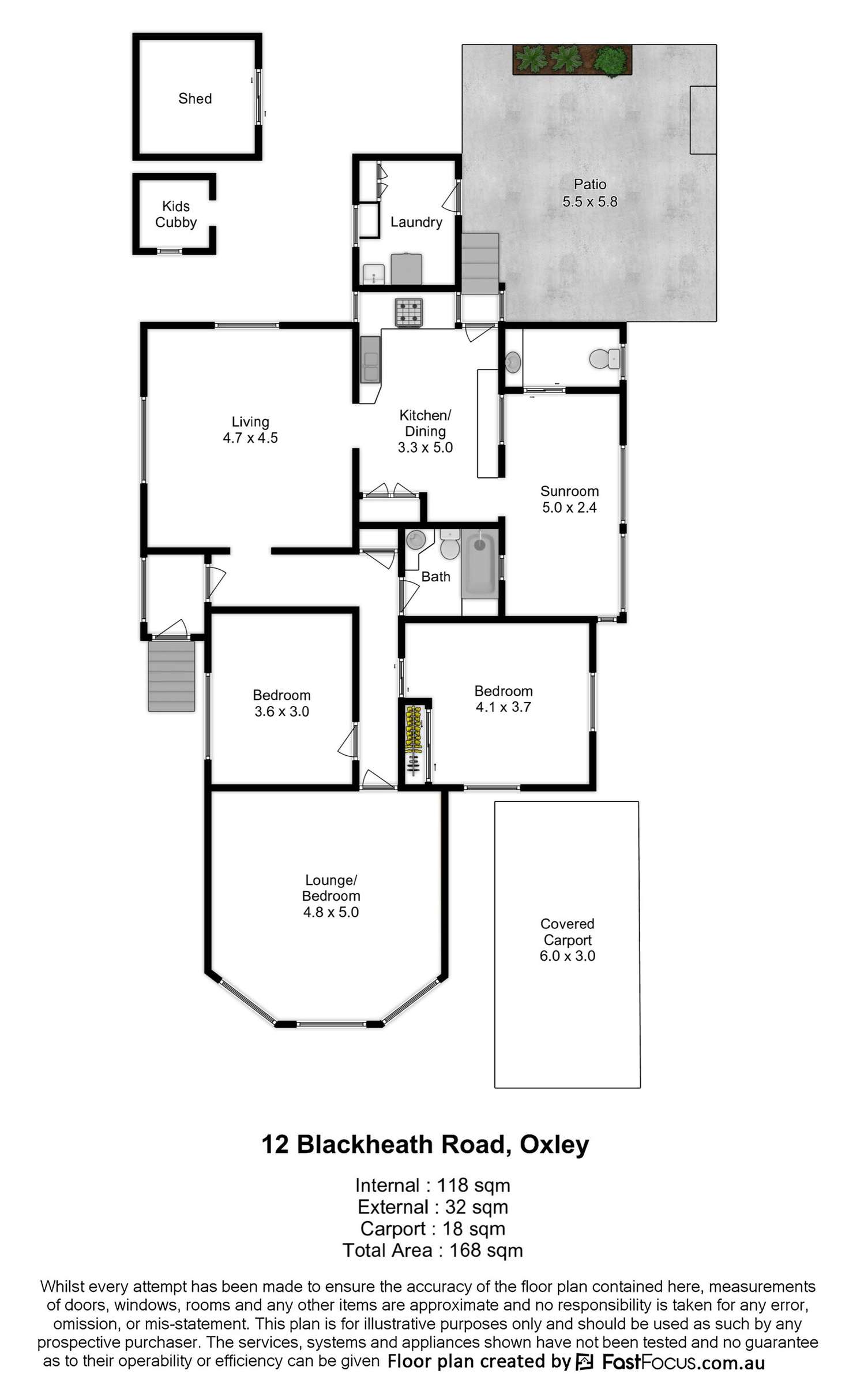 Floorplan of Homely house listing, 12 Blackheath Road, Oxley QLD 4075