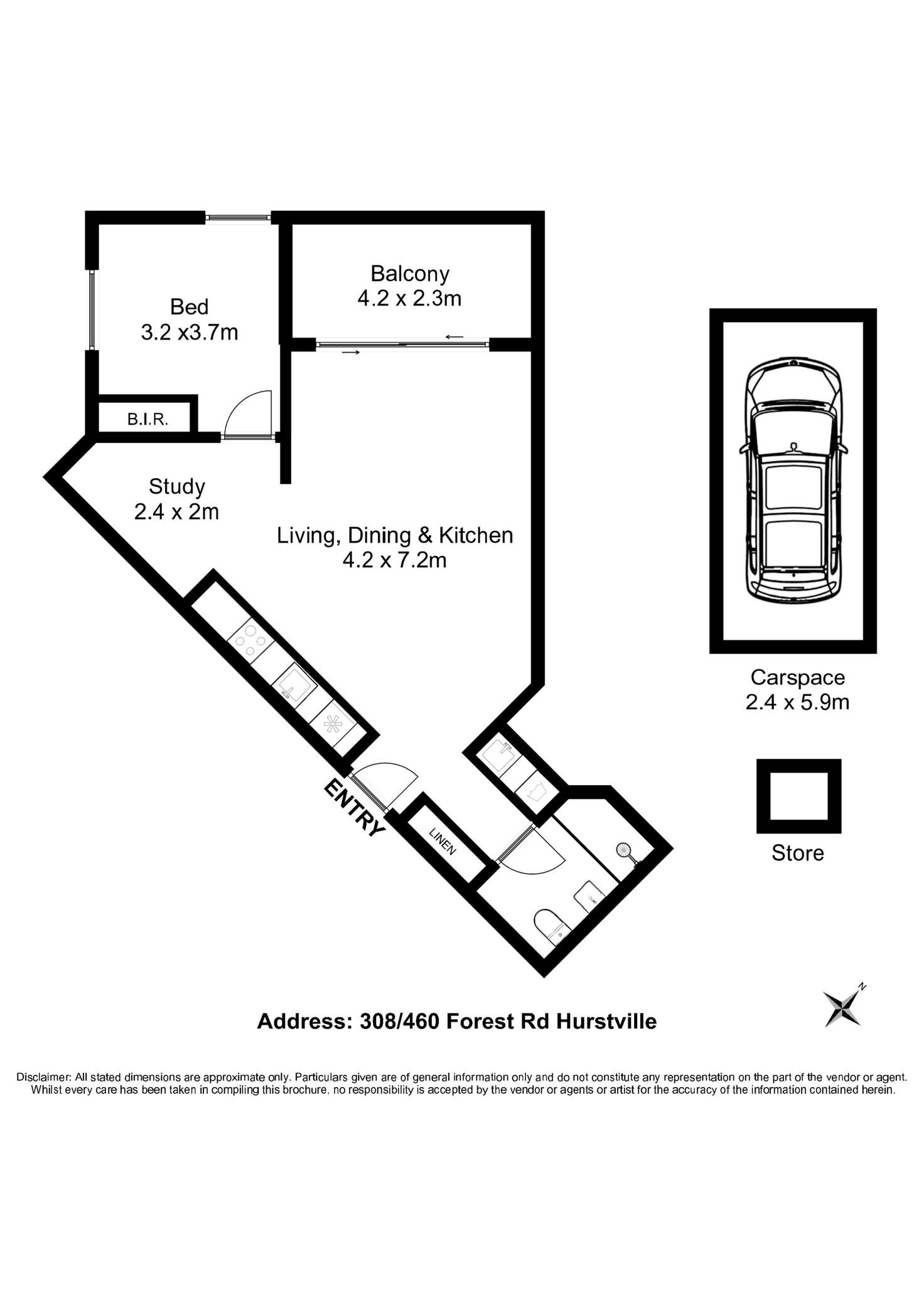 Floorplan of Homely apartment listing, 308/460 Forest Road, Hurstville NSW 2220