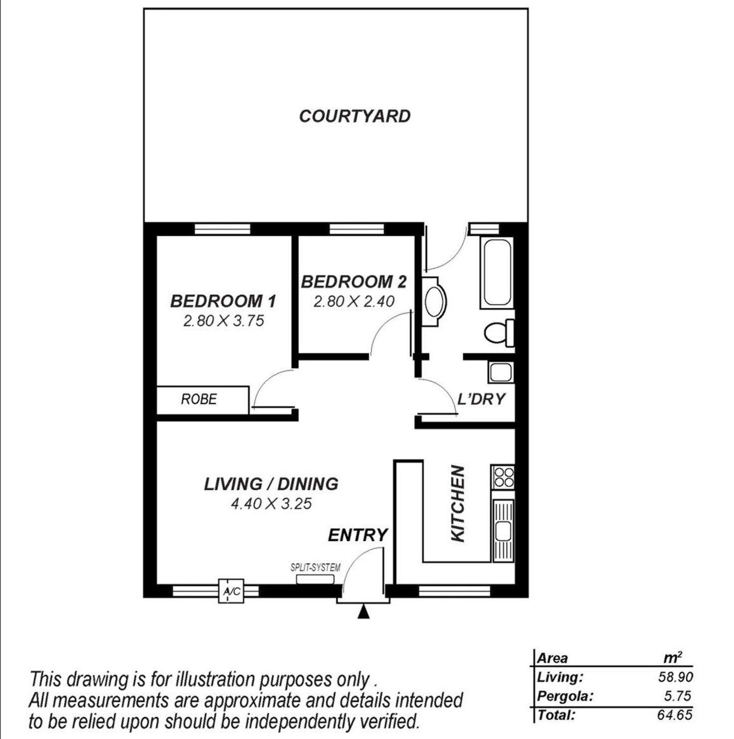 Floorplan of Homely unit listing, 2/16 Alan Avenue, Campbelltown SA 5074