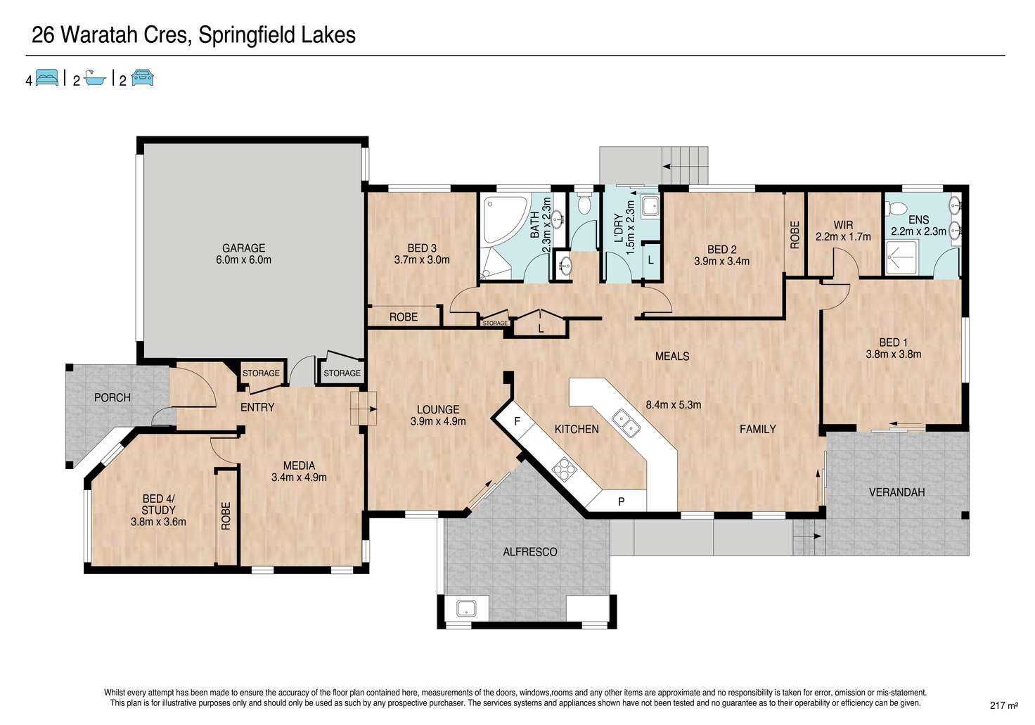 Floorplan of Homely house listing, 26 Waratah Crescent, Springfield Lakes QLD 4300