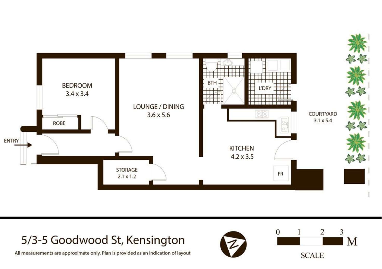 Floorplan of Homely apartment listing, 5/3-5 Goodwood Street, Kensington NSW 2033