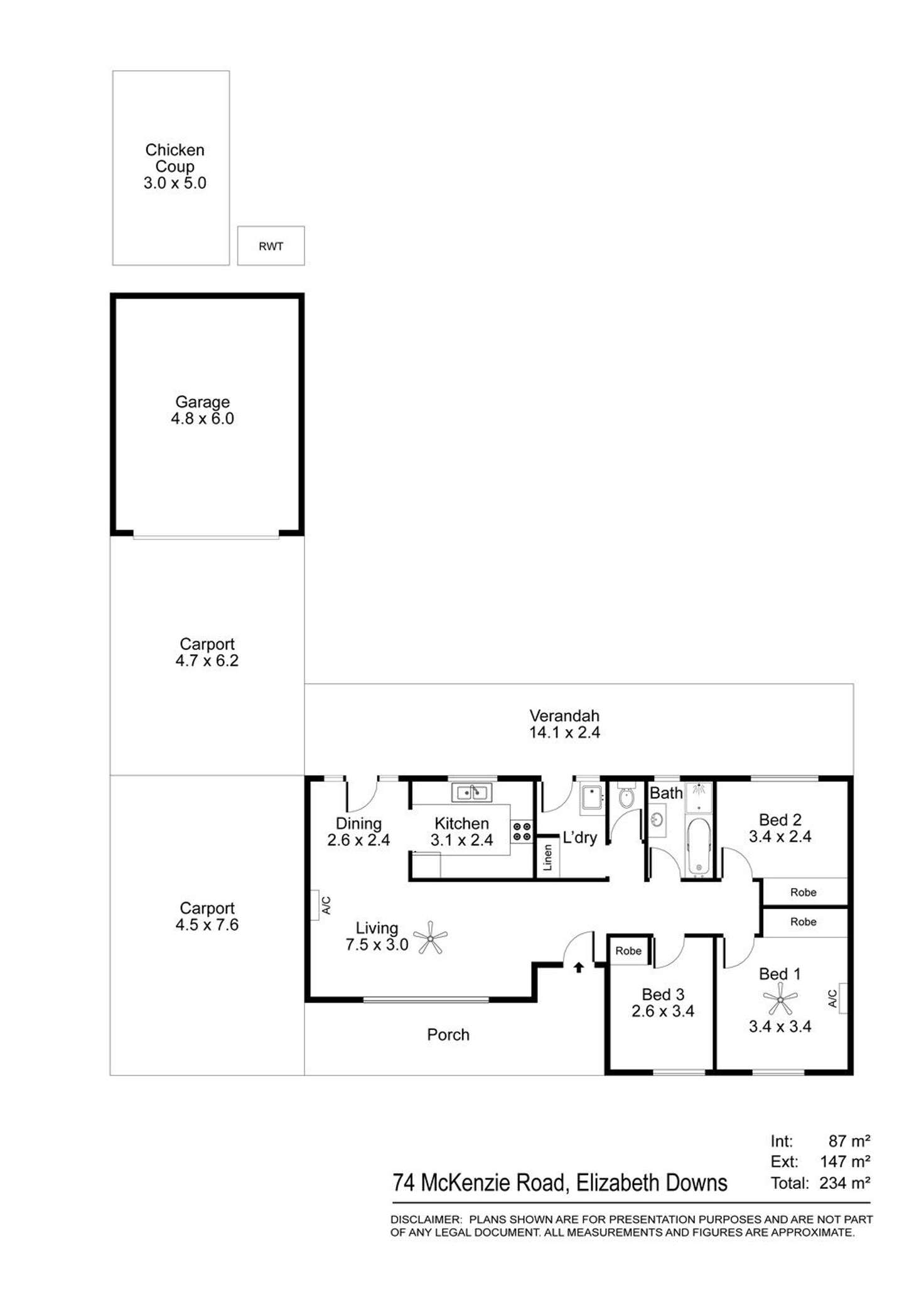 Floorplan of Homely house listing, 74 McKenzie Road, Elizabeth Downs SA 5113