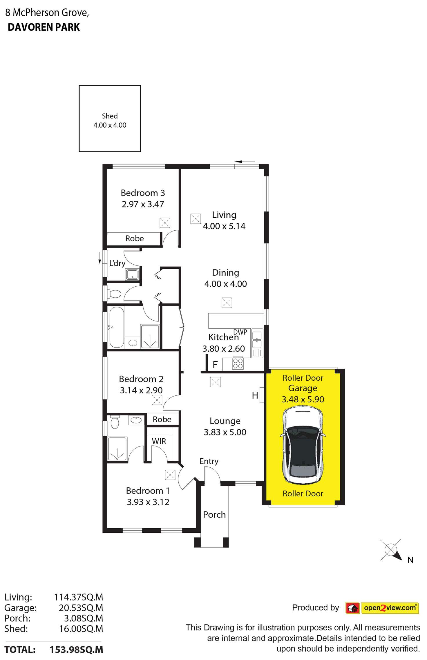 Floorplan of Homely house listing, 8 McPherson Grove, Davoren Park SA 5113
