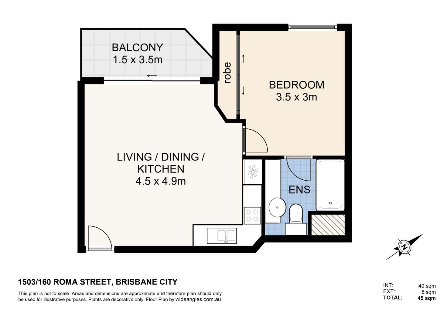Floorplan of Homely apartment listing, 1503/160 Roma Street, Brisbane City QLD 4000