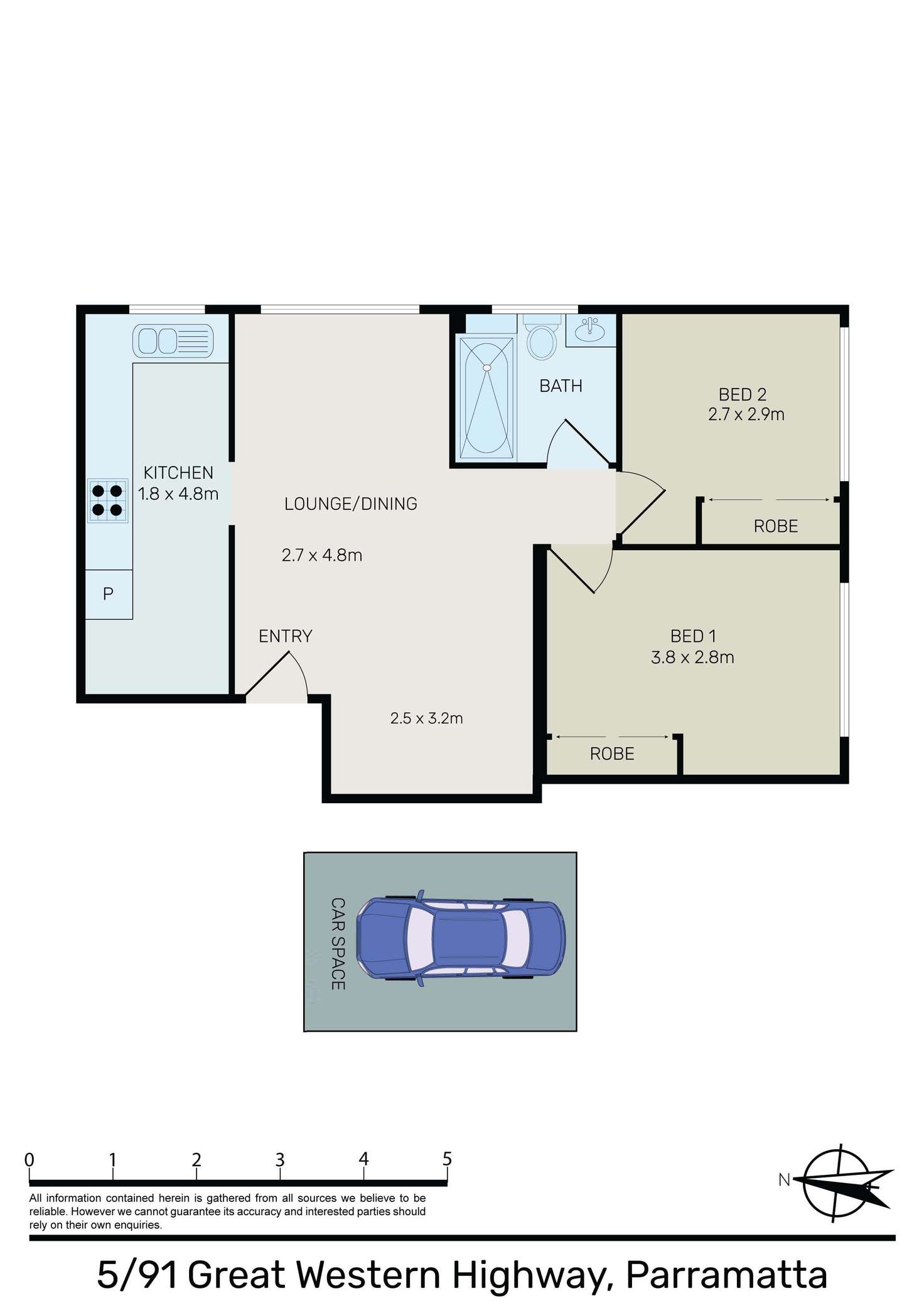 Floorplan of Homely unit listing, 5/91 Great Western Highway, Parramatta NSW 2150
