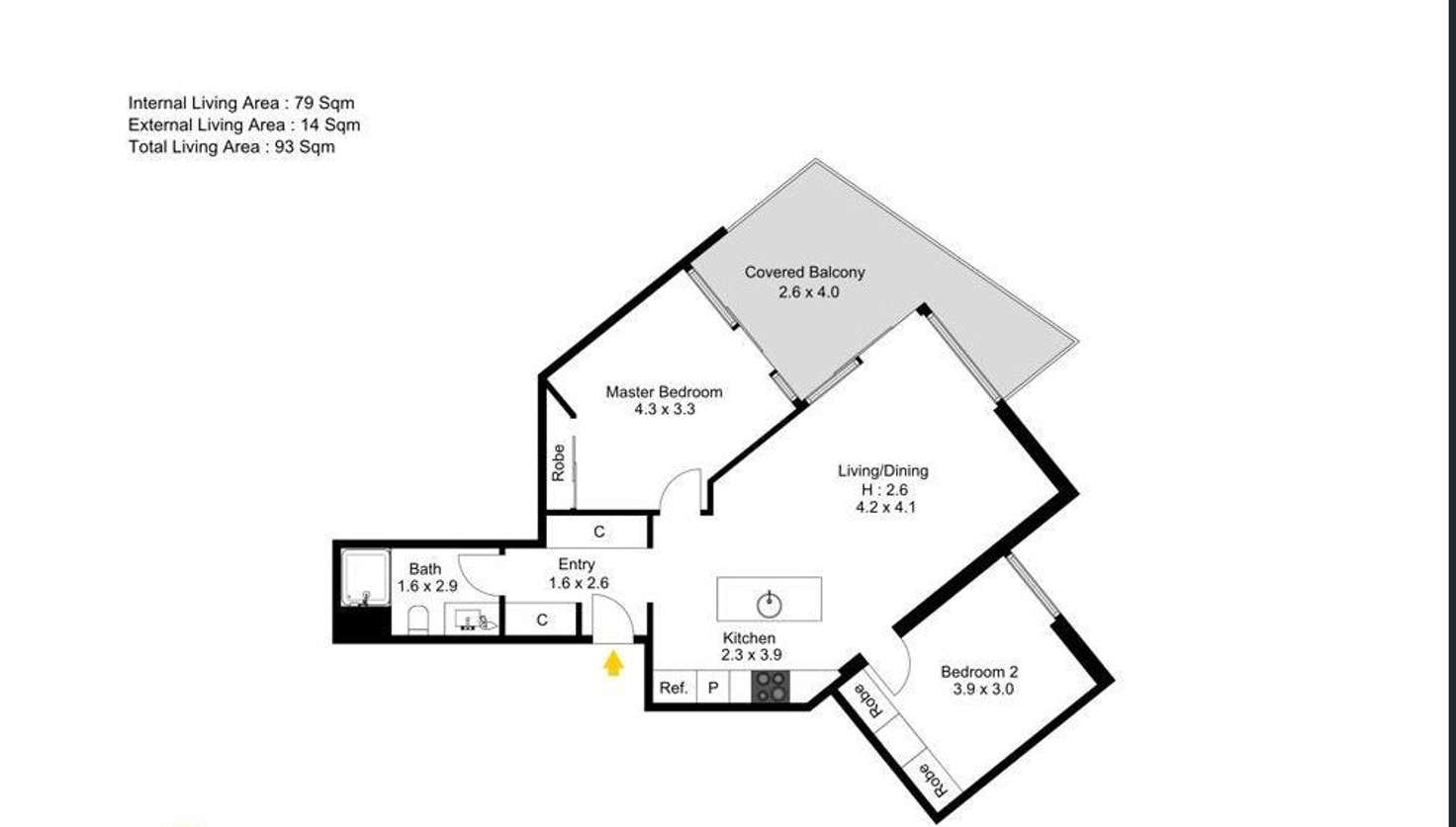 Floorplan of Homely apartment listing, 517/420 Queen Street, Brisbane City QLD 4000