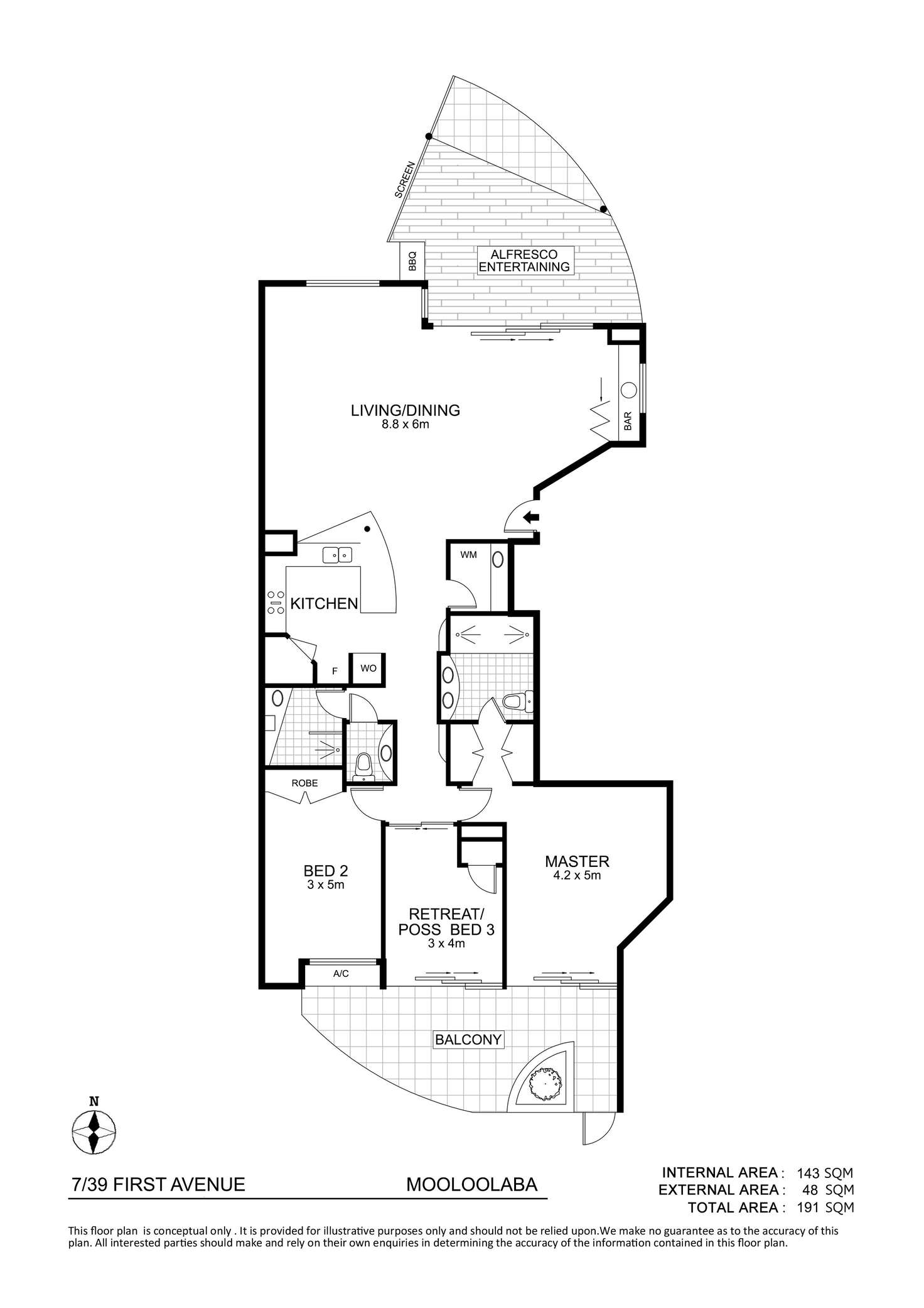 Floorplan of Homely unit listing, 7/45 First Avenue, Mooloolaba QLD 4557