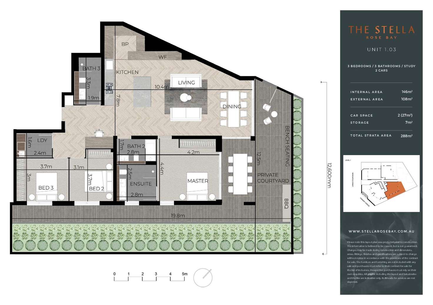 Floorplan of Homely apartment listing, 103/58-60 Newcastle Street, Rose Bay NSW 2029